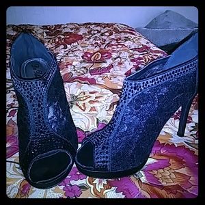 Lace black heels